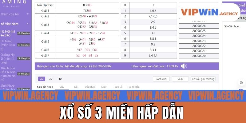 Xổ số 3 miền hấp dẫn
