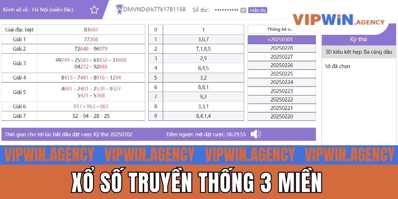 Xổ số truyền thống 3 miền